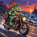 Murloc riding a motorcycle — 2026-10-14 05:05 UTC