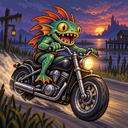 Murloc riding a motorcycle — 2026-10-04 23:03 UTC